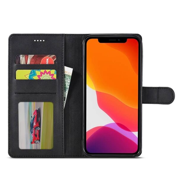 iPhone 14 Pro Max - Etui portefeuille LC.IMEEKE avec 3 emplacements pour cartes & fermeture magnétique, noir – Image 4