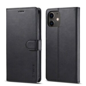 iPhone 16 Pro - LC.IMEEKE Wallet Etui mit 3 Kartenfächern & Magnetverschluss, schwarz