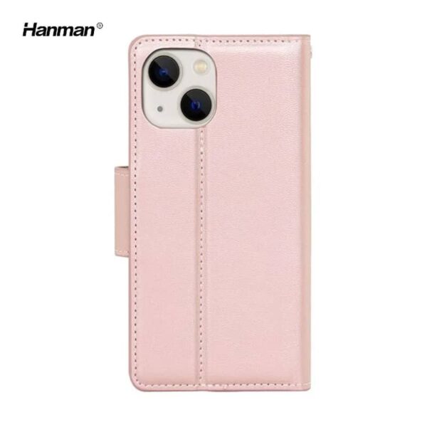 Apple iPhone X/XS - Custodia Hanman Mill con 3 scomparti per carte, oro rosa - immagine 4