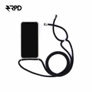iPhone 16 Pro - Handykette / Necklace – Transparent mit praktischem schwarzem Band