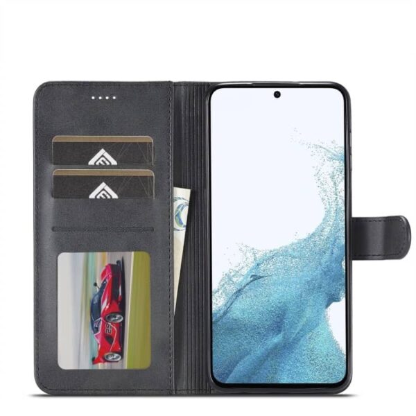 Samsung Galaxy S21 Ultra - LC.IMEEKE Wallet case with 3 card slots & magnetic closure, black - Image 4