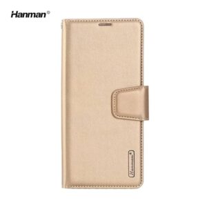 Samsung Galaxy S21 FE 5G - Custodia Hanman Mill con 3 scomparti per carte di credito, oro