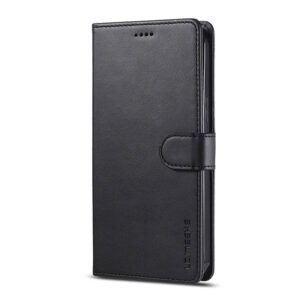 iPhone 13 Pro Max - Etui portefeuille LC.IMEEKE avec 3 emplacements pour cartes & fermeture magnétique, noir