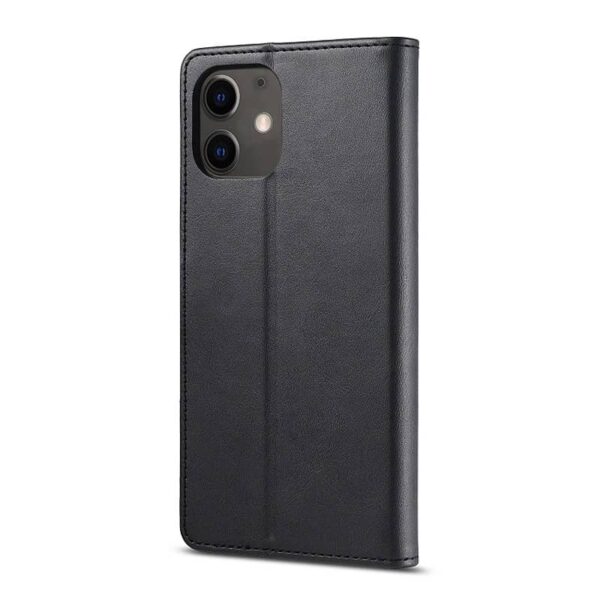 iPhone 15 Pro - Etui portefeuille LC.IMEEKE avec 3 emplacements pour cartes & fermeture magnétique, noir – Image 3