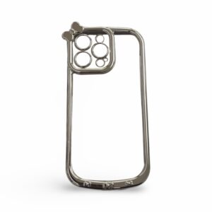 iPhone 15 Pro - Metallrahmen Backcase mit Schleife, silber