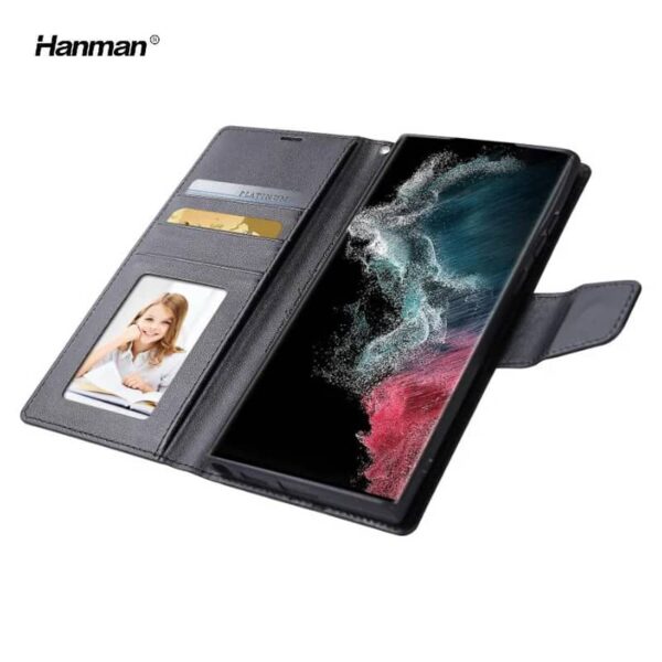 Samsung Galaxy A72 5G - Hanman Mill flip case with 3 card slots, black