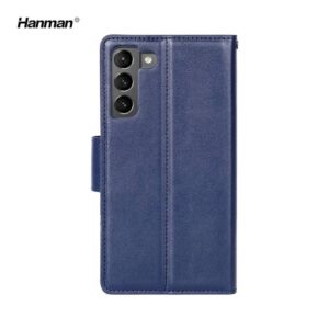 Galaxy A15 4G/5G (2024) - Hanman Mill Flip Case avec 3 compartiments pour cartes, bleu foncé