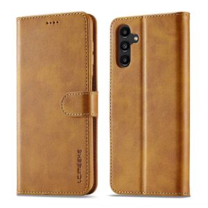 Samsung Galaxy A12 (2020) - LC.IMEEKE Custodia a portafoglio, marrone chiaro/arancione