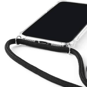 Samsung S21 - Handykette / Necklace – Transparent mit praktischem schwarzem Band