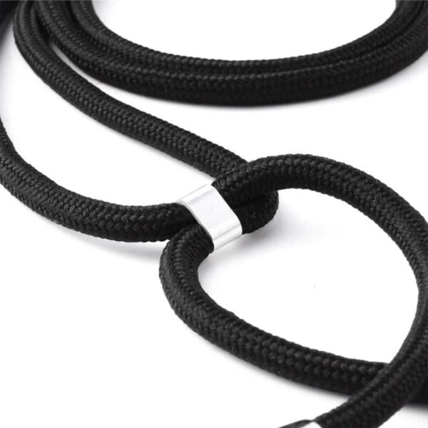 Samsung S21 FE - Chaîne pour téléphone portable / Necklace - Transparent avec ruban noir pratique – Image 3