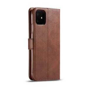 iPhone 16 - LC.IMEEKE Wallet case with 3 card slots & magnetic closure, brown