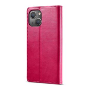 iPhone 16 - LC.IMEEKE Wallet case with 3 card slots & magnetic closure, pink