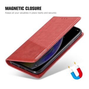 iPhone 16 Pro Max - Custodia flip Muxma con due slot per schede, rosso