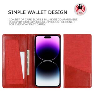 iPhone 16 Pro Max - Custodia flip Muxma con due slot per schede, rosso