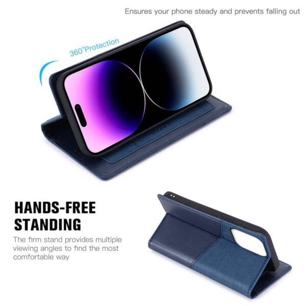 iPhone 16 Pro - Muxma zwei Kartenfächer Flip Case blau – Bild 2