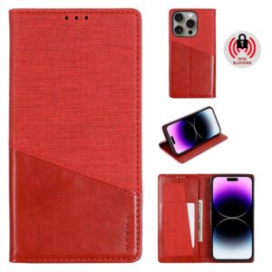 iPhone 16 Pro Max - Custodia flip Muxma con due slot per schede, rosso