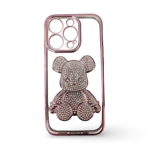 iPhone 13 Pro Max - Orso con custodia con design a diamante, scintillante