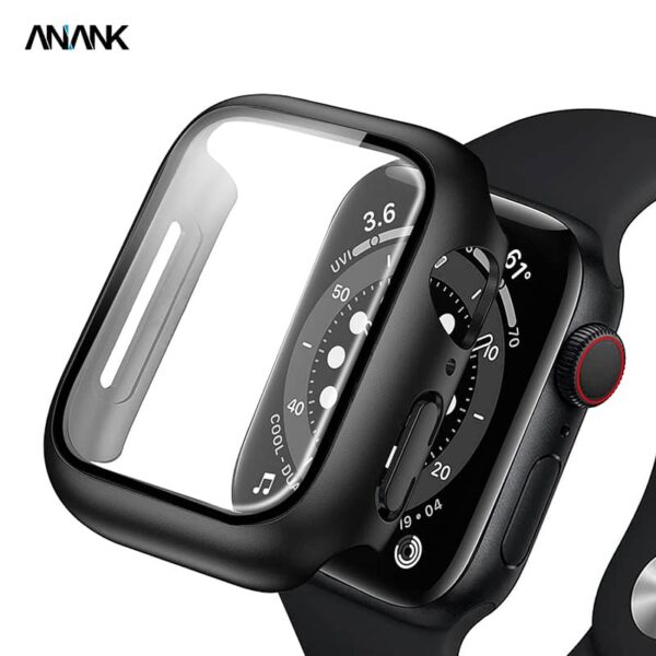 ANANK Apple Watch Ultra 49mm - Tempered Glass / Panzerglas mit Bumper Case, schwarz – Bild 2