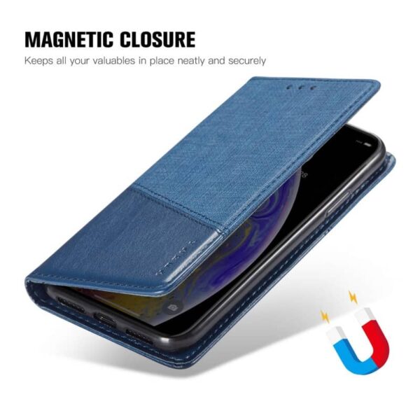 iPhone 16 Pro - Muxma zwei Kartenfächer Flip Case blau – Bild 6