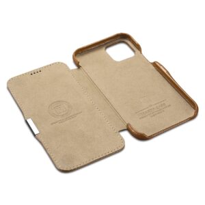 iPhone 11 - Custodia flip in vera pelle iCarer Serie Luxury marrone (RIX1108-GG)