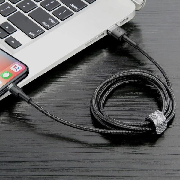 Baseus Ladekabel Lightning auf USB-A - Cafule Kabel 300cm, schwarz – Bild 3