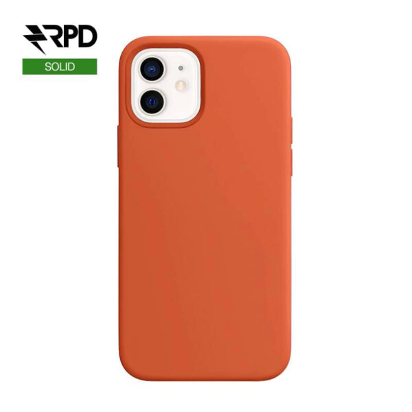 iPhone 12 / 12 Pro - Silicone Case dunkles Orange, solid