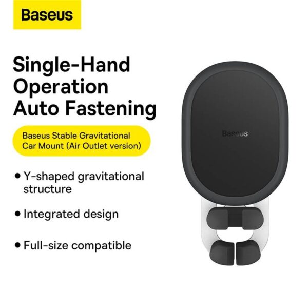 Baseus - Stable Gravitational - Car Mount (Ventilation) Black (SUWX020001) - Image 5