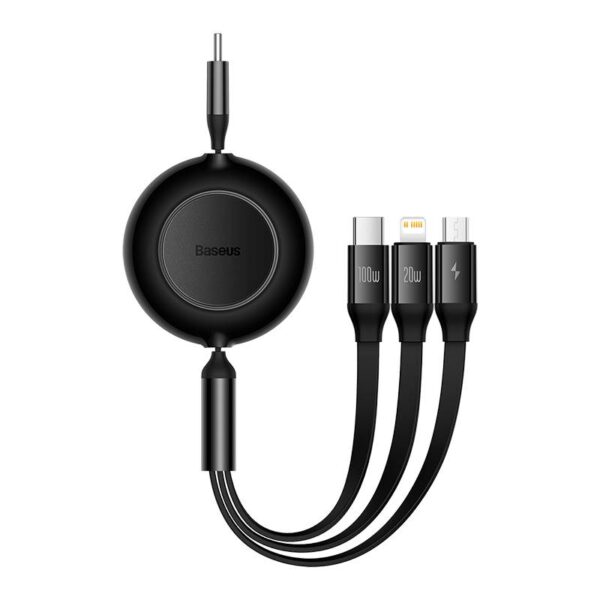 Baseus - Bright Mirror 2 Series - 3-in-1 fast charging cable, 100W 1.1m, Black (CAMJ010201)