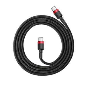 Baseus - Cafule - Type-C PD2.0 60W fast charging cable, 1m, red + black (CATKLF-G91)