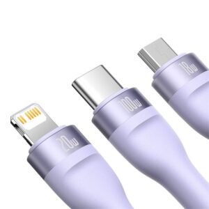 Baseus Flash series Ⅱ 3-in-1 fast charging cable type-C to M+L+C 100W 1.5m purple (CASS030205)