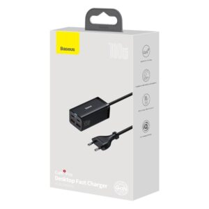 Baseus - GaN3 Pro - Chargeur rapide de bureau 2U+2C, 100W EU, noir (CCGP000101)