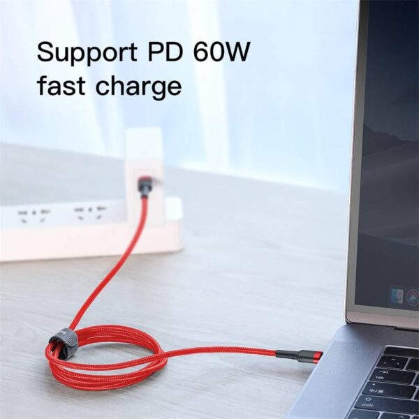 Baseus - Cafule - Type-C PD2.0 60W fast charging cable, 1m, red (CATKLF-G09) - Image 2