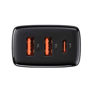 Baseus - Compact - Fast charger 2U+C, 30W EU, Black (CCXJ-E01)