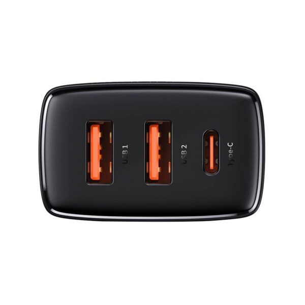 Baseus - Compact - Fast charger 2U+C, 30W EU, Black (CCXJ-E01) - Image 7