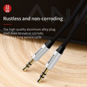 Baseus - Yiven - Audio cable (AUX to AUX), 1m, silver+black (CAM30-BS1)