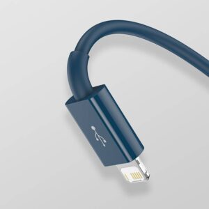 Baseus - Superior Serie - Schnellladekabel USB auf M+L+C, 3.5A 1.5m, Blau (CAMLTYS-03)