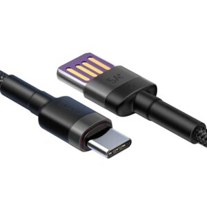 Baseus - Cafule HW - Cavo di ricarica rapida USB Tipo-C, 40W 1m, grigio-nero (CATKLF-PG1)