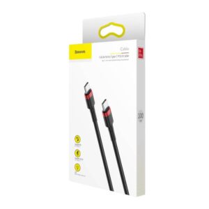 Baseus - Cafule - Cavo di ricarica rapida Type-C PD2.0 60W, 1 m, rosso + nero (CATKLF-G91)