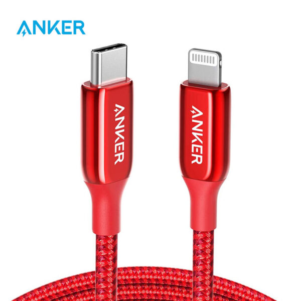 Anker - Lightning to USB-C cable 0.9 meter - Powerline+ II, red