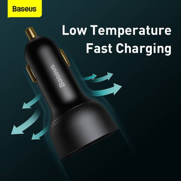 Baseus - Superme - Car Charger with Digital Display & Quick Charge Cable, Black (TZCCZX-01) - Image 5