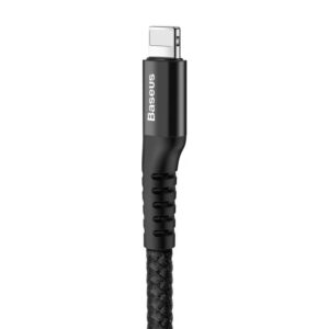 Baseus - Fish Eye Spring Datenkabel USB für iP, 2A 1m, Schwarz (CALSR-01)