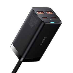 Baseus - GaN3 Pro - Chargeur rapide de bureau 2U+2C, 100W EU, noir (CCGP000101)