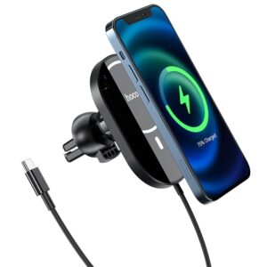 Hoco CA90 Powerful Magnetic Wireless Car Charging Cradle, Black