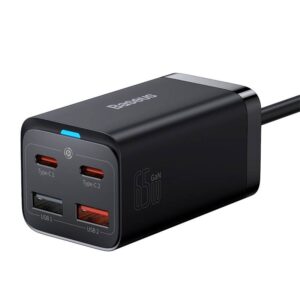 Baseus - GaN3 Pro - Chargeur rapide de bureau 2C+2U, 65W EU, noir (CCGP040101)