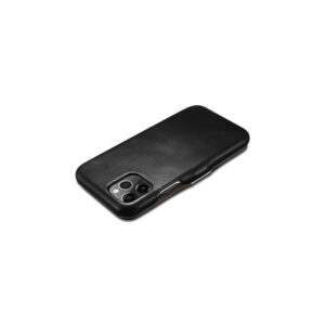 iPhone 11 Pro - Custodia flip in vera pelle iCarer Luxury Series (Side-open), nero