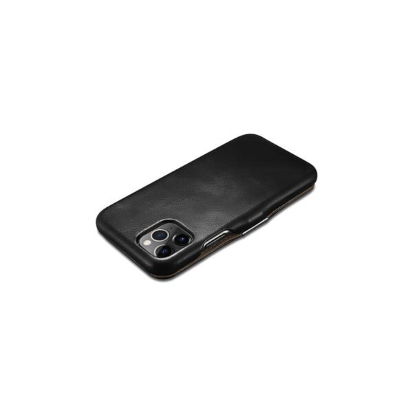 iPhone 11 Pro - iCarer Luxury Series (Side-open) Echtleder Flip-Case, schwarz – Bild 5