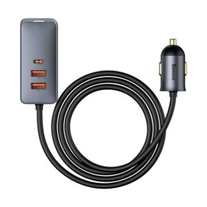 Baseus - Share Together PPS - Chargeur rapide multi-ports pour voiture, 120W 2U+2C, gris (CCBT-A0G)