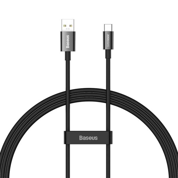 Baseus - Serie Superior (SUPERVOOC) - Cavo di ricarica rapida da USB a Tipo-C, 65W 1m, nero (CAYS000901)