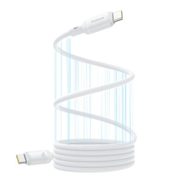 Baseus - Serie PicoGo - Cavo magnetico di ricarica rapida USB-C a USB-C, 240W 1m, bianco luna (P10376800211-00)