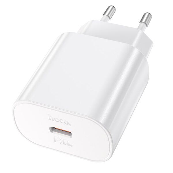 Hoco PD25W Charger (N22) - Prise de charge Hoco, chargeur rapide en plastique, blanc – Image 4